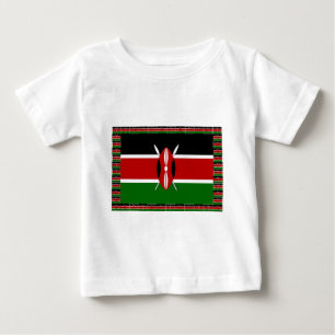 Camiseta Para Bebê Sinalizador do Quênia: Com Arte de Quadro de Sinal