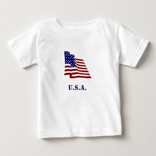 Camiseta Para Bebê Sinalizador dos EUA (Frente)