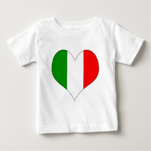 Camiseta Para Bebê Sinalizador italiano Heart