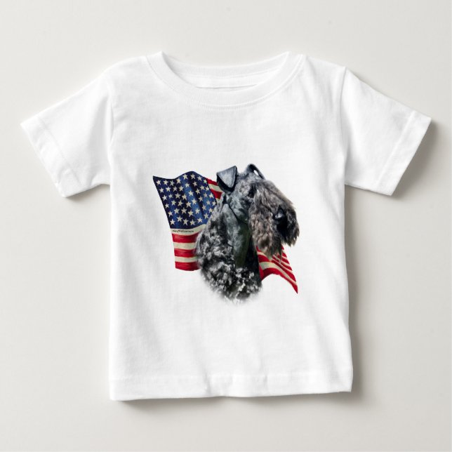 Camiseta Para Bebê Sinalizador Kerry Blue Terrier (Frente)