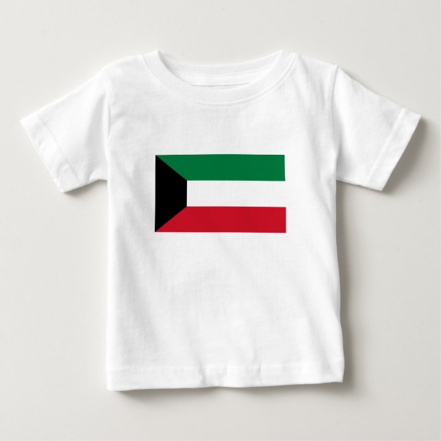 Camiseta Para Bebê Sinalizador Kuwait (Frente)
