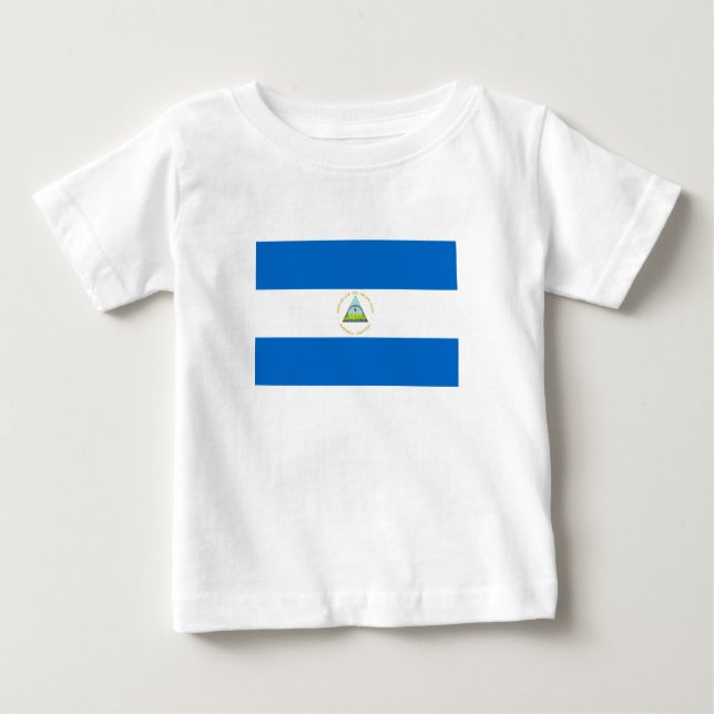 Camiseta Para Bebê Sinalizador Nicarágua (Frente)