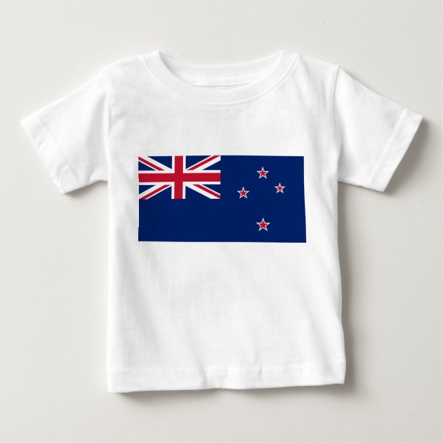 Camiseta Para Bebê Sinalizador Nova Zelândia (NZ) (Frente)