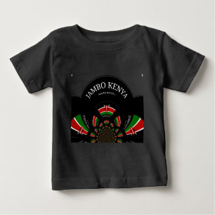 Camiseta Para Bebê Sinalizador Queniano Inspirou Jambo Bem-Vindo Desi
