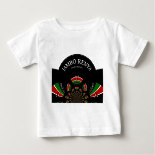 Camiseta Para Bebê Sinalizador Queniano Inspirou Jambo Bem-Vindo Desi