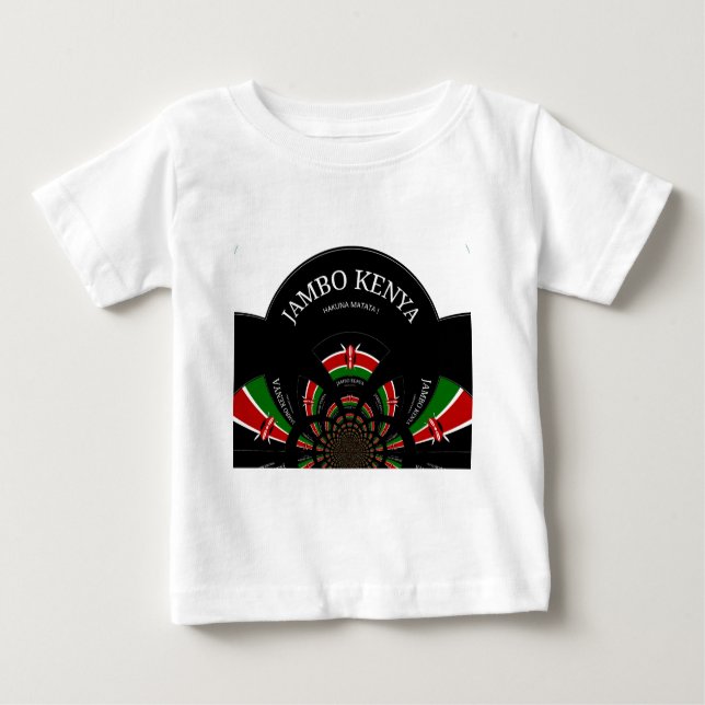 Camiseta Para Bebê Sinalizador Queniano Inspirou Jambo Bem-Vindo Desi (Frente)