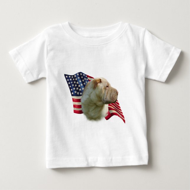 Camiseta Para Bebê Sinalizador Shar-Pei Chinês (Frente)