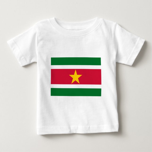 Camiseta Para Bebê Sinalizador Suriname (Frente)