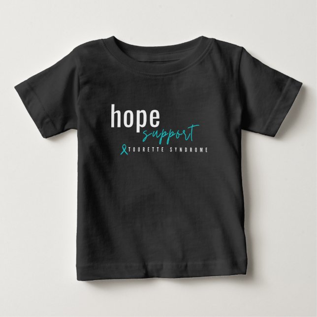 Camiseta Para Bebê síndrome de Trette, apoio de esperança. Baby T-Shi (Frente)