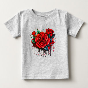 Camiseta Para Bebê Sinfonia Floral: Design de Impressão de Flor de Ág