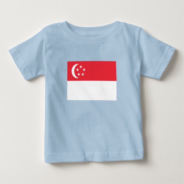 Camiseta Para Bebê Singapore Flag (Frente)