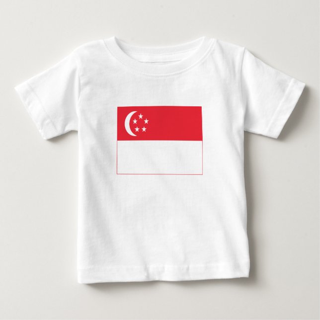 Camiseta Para Bebê Singapore Flag (Frente)