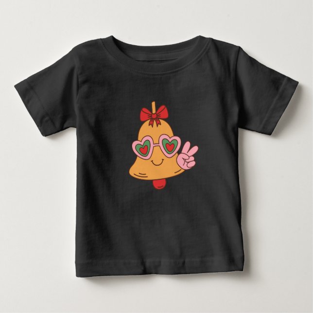 Camiseta Para Bebê Sino de Paz de Natal (Frente)