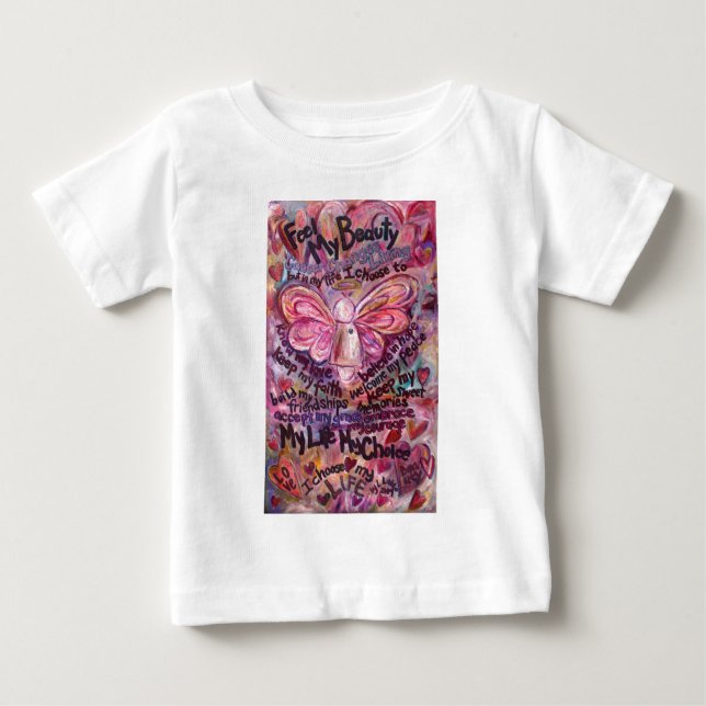 Camiseta Para Bebê Sinta o meu Cancer rosa (Frente)