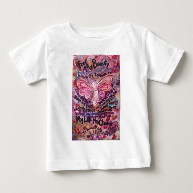 Camiseta Para Bebê Sinta o meu Cancer rosa (Frente)
