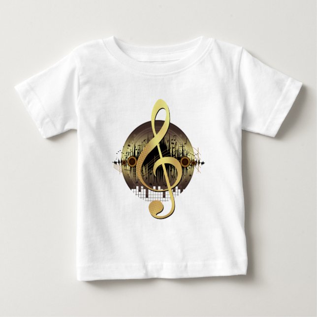 Camiseta Para Bebê Sintonia Deliciosa - Dourada (Frente)