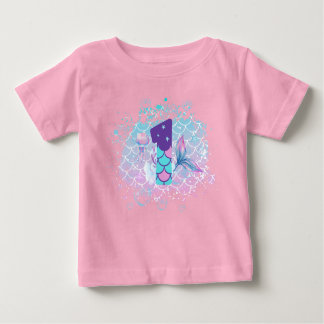 Camiseta Para Bebê Sirenita con Número 1, Primer Cumpleaños Infantil