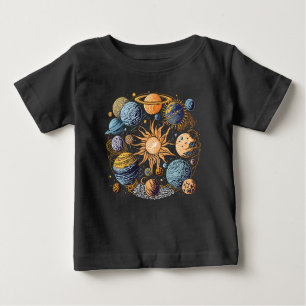 Camiseta Para Bebê Sistema Solar