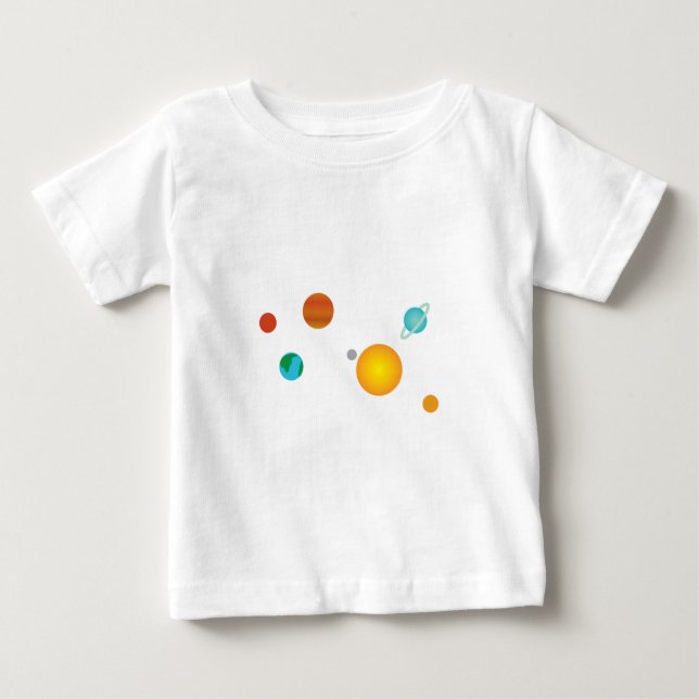 Camiseta Para Bebê Sistema solar (Frente)