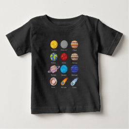 Camiseta Para Bebê Sistema solar, desenho animado dos planetas