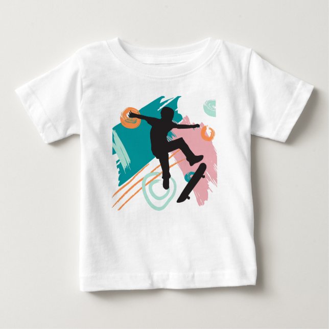 Camiseta Para Bebê skate (Frente)