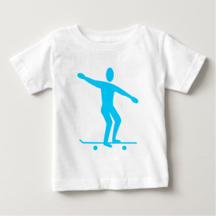 Camiseta Para Bebê Skate - Azul-Céu