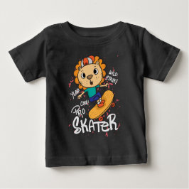 Camiseta Para Bebê skate de leão