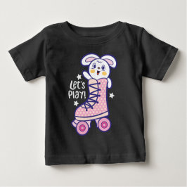 Camiseta Para Bebê Skate de rolo Bunny
