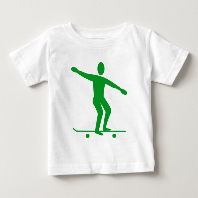 Camiseta Para Bebê Skateboard - Grass Green (Frente)
