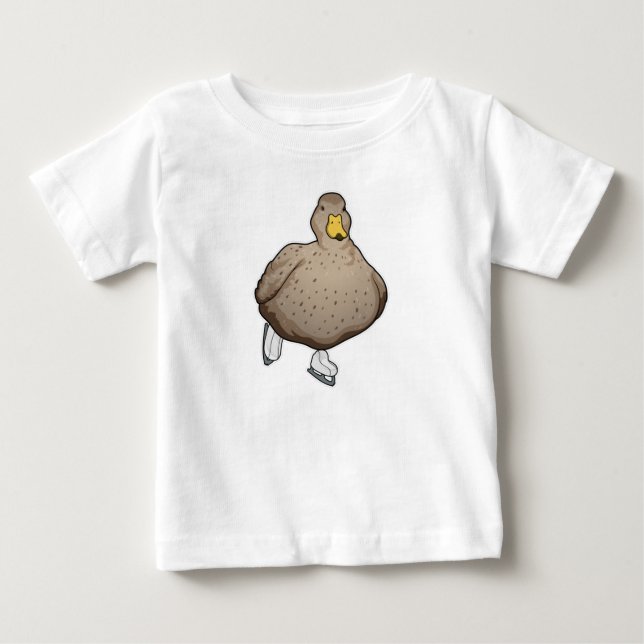 Camiseta Para Bebê Skates de gelo com gelo (Frente)