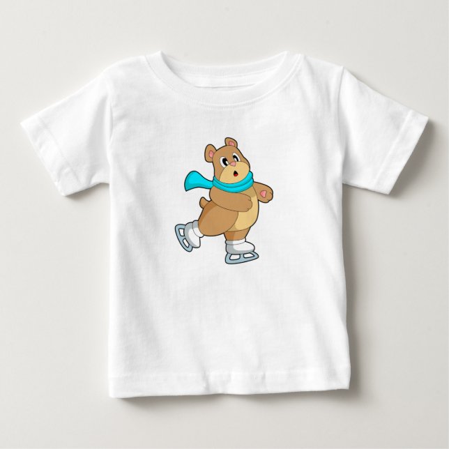 Camiseta Para Bebê Skates de gelo com gelo (Frente)