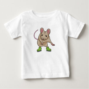 Camiseta Para Bebê Skates de gelo para patinagem com ratos