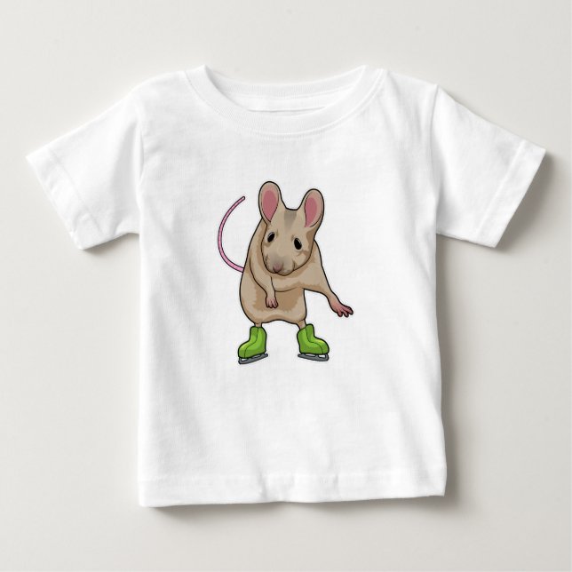 Camiseta Para Bebê Skates de gelo para patinagem com ratos (Frente)