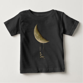 Camiseta Para Bebê Skeleton Swing on Moon Cute Halloween
