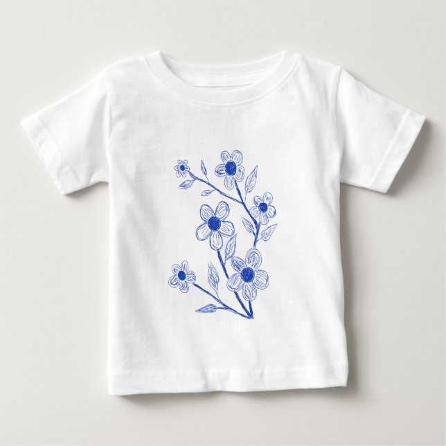 Camiseta Para Bebê sketch drawing (Frente)