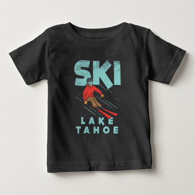 Camiseta Para Bebê Ski Lake Tahoe (Frente)
