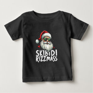 Camiseta Para Bebê Skibidi Rizzmas Engraçado Gen Alpha Slang Natal