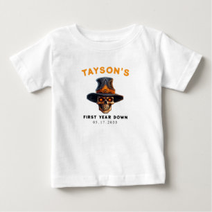 Camiseta Para Bebê Skull Halloween Kids Festa de Costume - Bonita e S