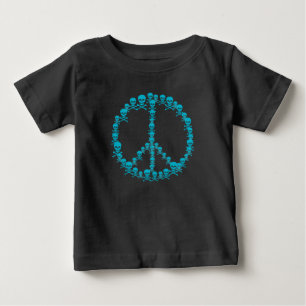 Camiseta Para Bebê Skully Peace Sign