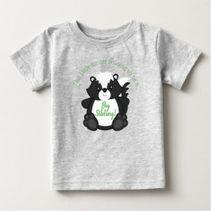 Camiseta Para Bebê Skunk Chá de fraldas Green