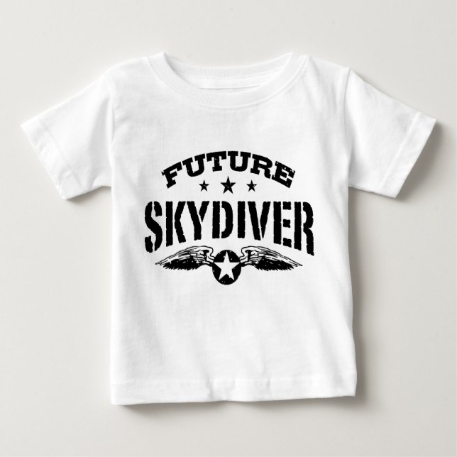 Camiseta Para Bebê Skydiver futuro (Frente)