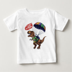 Camiseta Para Bebê Skydiving T-Rex