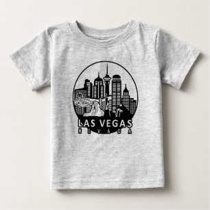 Camiseta Para Bebê Skyline Las Vegas Nevada