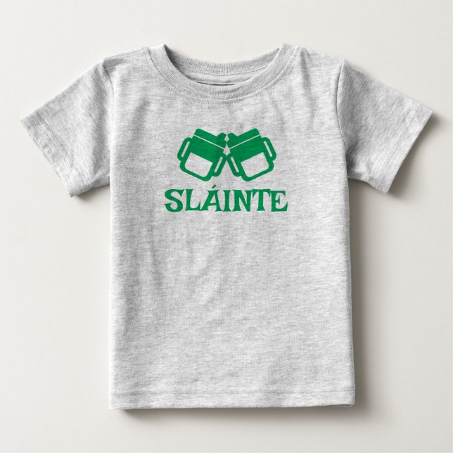 Camiseta Para Bebê SLÁINTE sippy cinza (Frente)