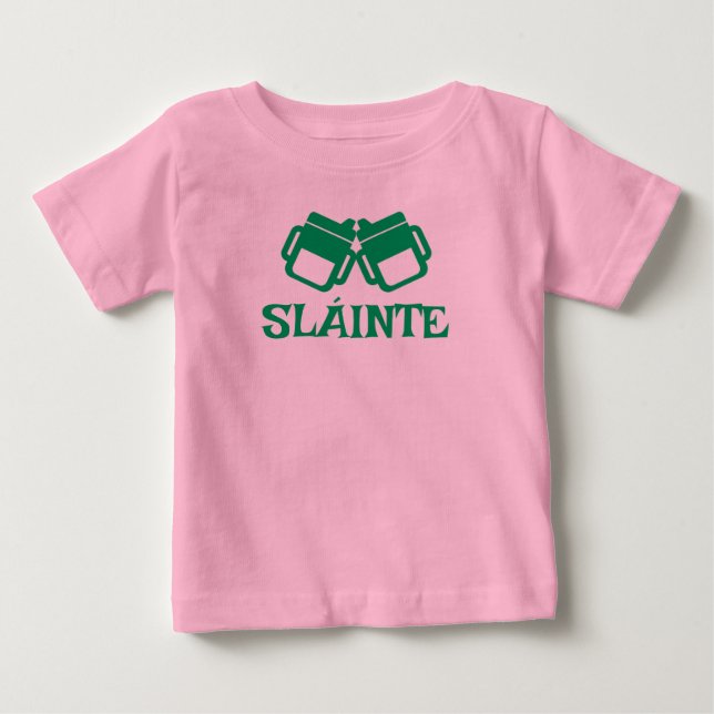 Camiseta Para Bebê SLÁINTE sippy pink tee (Frente)