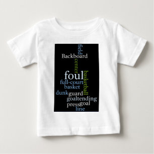 Camiseta Para Bebê Slam Dunk das Palavras: Jogo de Basquete dos Campe