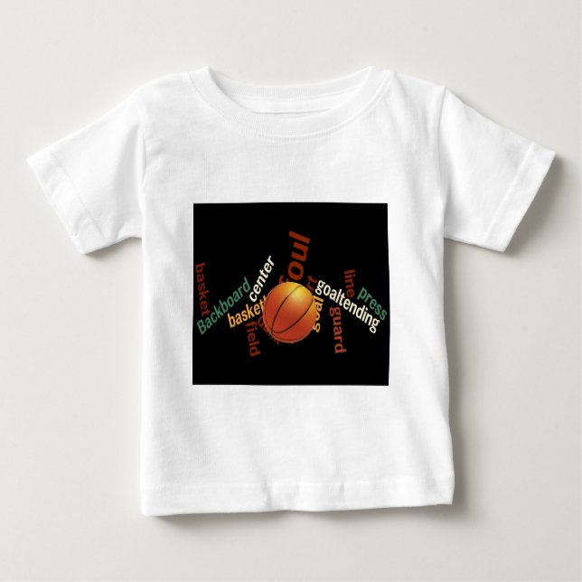 Camiseta Para Bebê Slam Dunk do Vocabulário: Jogo de Basquete dos Cha (Frente)