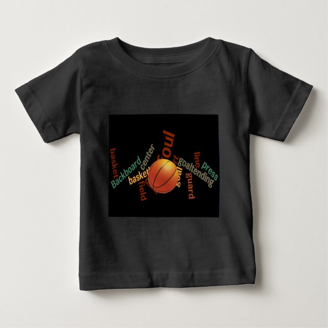 Camiseta Para Bebê Slam Dunk do Vocabulário: Jogo de Basquete dos Cha (Frente)