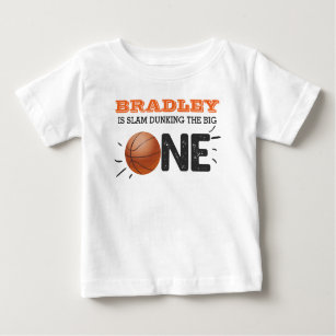 Camiseta Para Bebê Slam Dunking O Grande   primeiro aniversario de ba