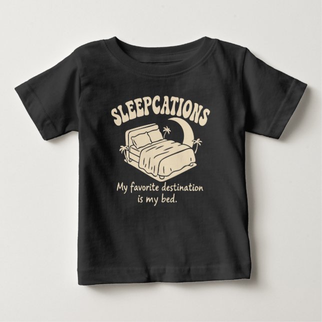 Camiseta Para Bebê Sleepcations (Frente)